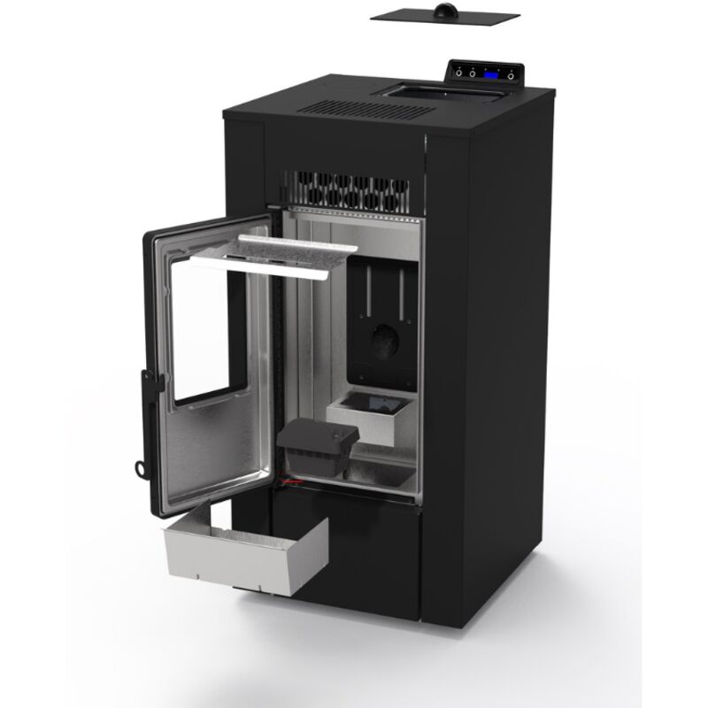 Poêle à granules étanche - LVZ ALEXA 9 - Noir