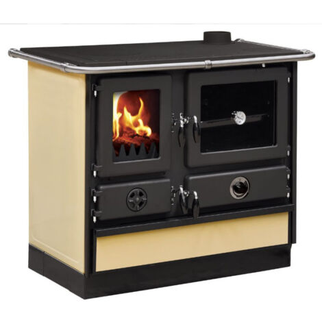 Interstoves – Cuisinière à bois Magnum Thermo MBS – 70% fonte – Échangeur de chaleur intégré – Compatible chauffage central et eau chaude