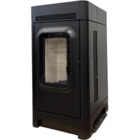 Interstoves – Poêle à granulés étanche 8kW – Corps de chauffe en fonte – Ventilation frontale débrayable – Écran tactile moderne – Certification Flamme Verte