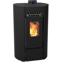 Poêle à granulés étanche 9 kW – Sortie concentrique supérieure Ø 80/130 – Flamme Verte 7 étoiles – Autonomie jusqu'à 22 heures – Linea Vz