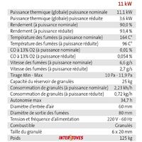 Pack Poêle à granules MARINA 11KW Etanche + Kit Conduit Vertical 100/150 - Bordeaux