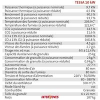 Poêle à granules TESSA 10KW Etanche - Bordeaux + Télécommande + WIFI
