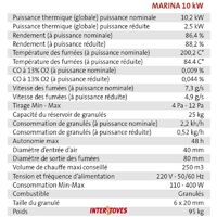 Poêle à granules MARINA 10KW - Bordeaux