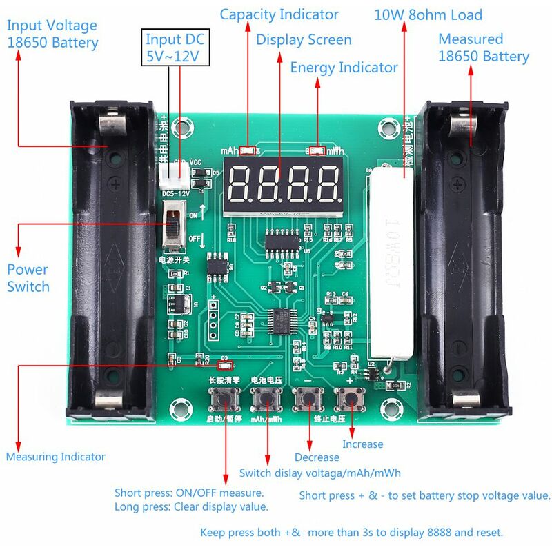 Testeur de Piles Numérique Universel, BT-168D Batterie Testeur LCD Numérique  de Haute Précision Pour Piles Bouton, AA, AAA, C, D, PP3, 9V, 1.5V -  Fonctionne Sans Pile : : High-Tech