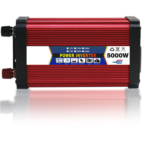 Onduleur Voiture 12V/24V Vers 220V 100W - Double Port USB/Type-C, Régulation Thermique, Pour Camping, Ordinateurs