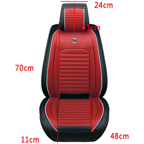 Housse de coussin de siège avant de voiture universelle quatre saisons  (rouge, édition étanche-Deluxe)
