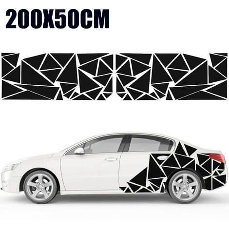 200x60cm Triangle Noir Voiture Côté Carrosserie Autocollant Vinyle Décor  par