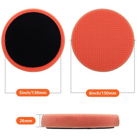 Kit De Polissage Voiture 9 Pièces - Pads Mousse 150 Mm Pour Polisseuse - Nid D'Abeille & Ondulés
