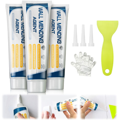 3 pièces 100g pâte de réparation de mur fissure agent de réparation pâte crème non toxique + grattoir Hasaki