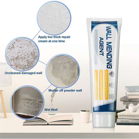 3 pièces 100g pâte de réparation de mur fissure agent de réparation pâte crème non toxique + grattoir Hasaki