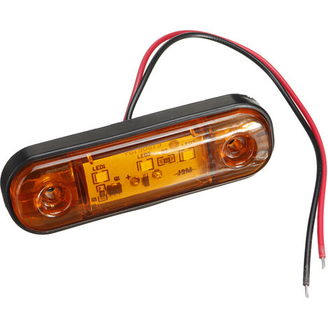 10 Feux LED Orange 12V Pour Camion - Feux De Gabarit Latéraux, Étanches IP67, 116x41mm