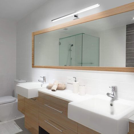 Horizon DEL salle de bain lumière avec rasoir socket IP44-Minisun Chrome