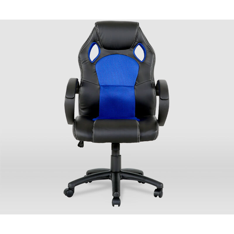 Silla de estudio juvenil tipo Gaming modelo Madrid en color negro y azul