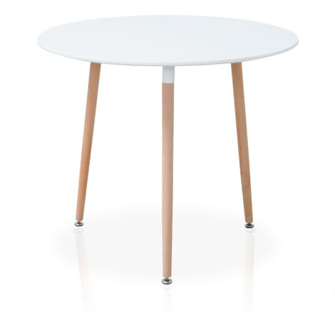 Mesa de cocina redonda estilo nórdico. Modelo Nerja