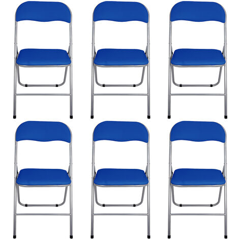 La Silla Española - Pack de seis sillas plegables acolchadas en color azul  modelo Sevilla
