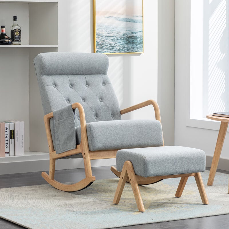 Songmics Fauteuil à bascule relax bois de bouleau au meilleur prix sur