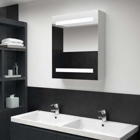 Hommoo Armoire de salle de bain a miroir LED 50x14x60 cm HDV25412