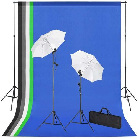 Kit d'éclairage pour studio photo avec toiles de fond et réflecteur