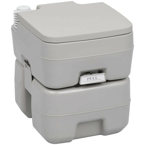 Hommoo Toilette portable de camping Gris 20+10 L