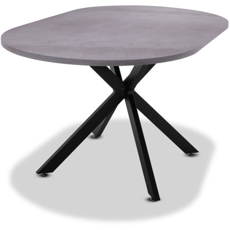 Marui Big - Ovaler Esstisch aus Holz und Metall mit zentraler Tisch-Gestell 180x100 cm - grau