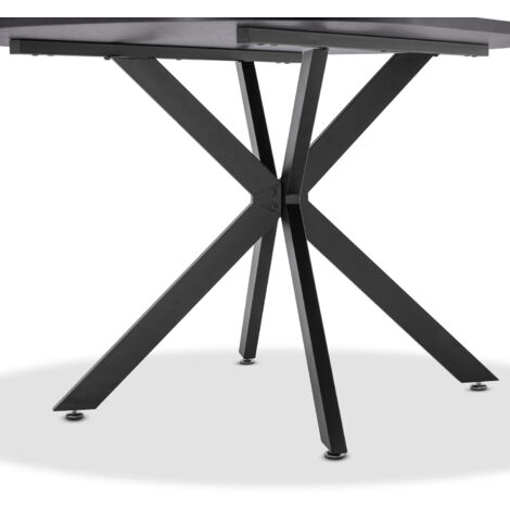 Marui Big - Ovaler Esstisch aus Holz und Metall mit zentraler Tisch-Gestell 180x100 cm - grau
