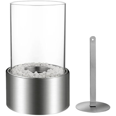 Marsiglia - Bioethanol-Tischkamin für drinnen und draussen ü16 x H27 cm, silber