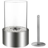 Marsiglia - Bioethanol-Tischkamin für drinnen und draussen ü16 x H27 cm, silber