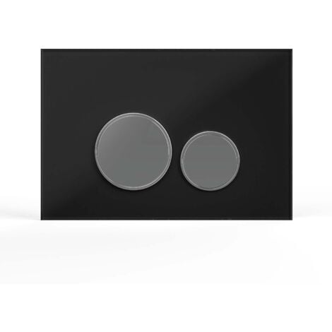 Drückerplatte Glas Schwarz Kompatibel zu Geberit Duofix Sigma (UP 320) 2 Mengenspülung