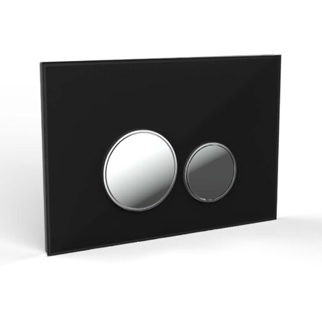 Drückerplatte Glas Schwarz Kompatibel zu Geberit Duofix Sigma (UP 320) 2 Mengenspülung