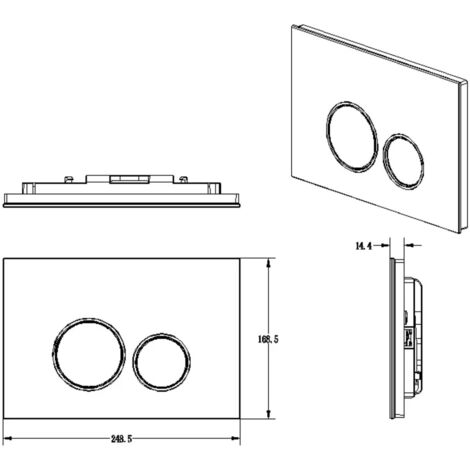 Drückerplatte Glas Schwarz Kompatibel zu Geberit Duofix Sigma (UP 320) 2 Mengenspülung