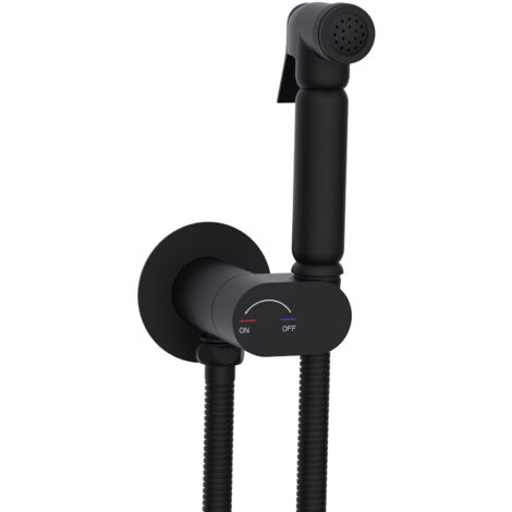 Design WC/Bidet Handbrause Kalt/Warm Mischer SOHO Komplettset mit UP Körper :Schwarz Matt