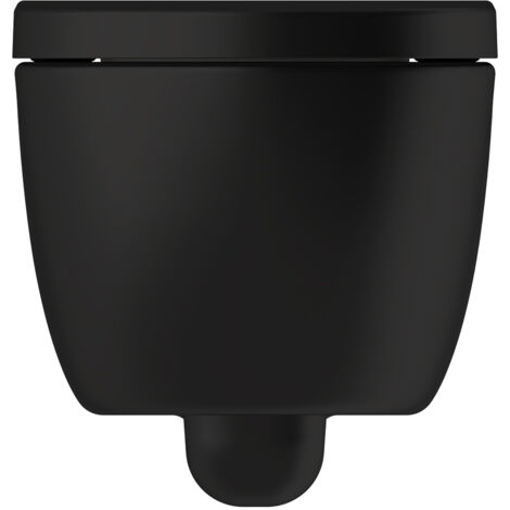 Soho Whirlflush Hänge Wand WC Spülrandlos Toilette Schwarz Matt mit WC-Sitz :Compact