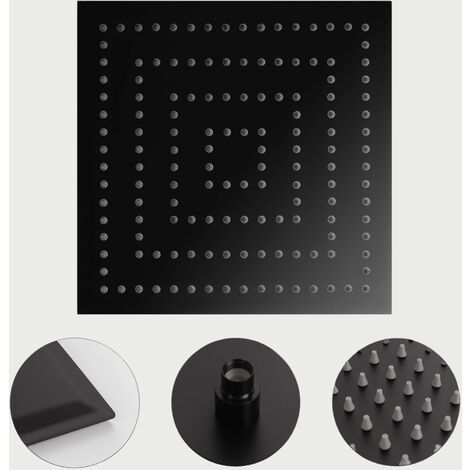 Stilform Luxus Edelstahl Regendusche in 30x30 cm ULTRAFLACH in Schwarz Matt