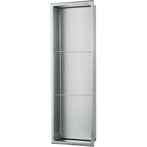 Stilform Wandnische 90 x 30 Edelstahl Gebürstet mit 2 Fachböden Duschablage