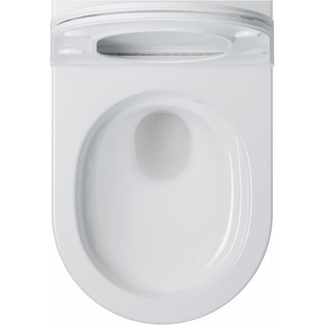 Soho Whirlflush - WC sospeso senza bordi, colore nero opaco, tecnologia di risciacquo Tornado e rivestimento nano per la massima igiene, WC da parete, silenzioso, con sedile SoftClose in Duroplast
