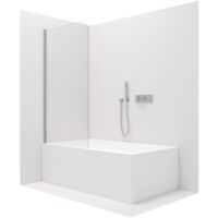 Badewannenaufsatz Glas Duschwand Chrom 80x140 oder 100x140:80x140 cm