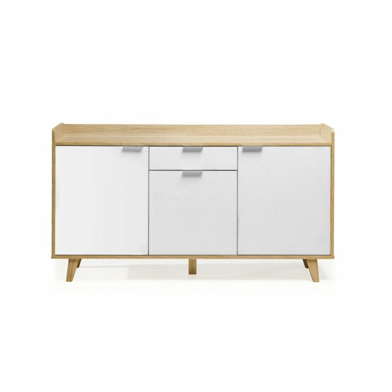 Credenza bianca con 1 anta e 3 cassetti 2488