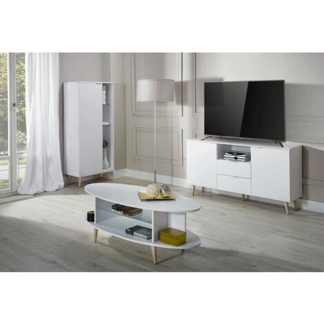 Mobile da cucina Mobile per microonde Credenza con ante cassettiera Mobile  da ingresso Mobiletto buffet grigio chiaro 80x35x75cm FSB82-HG SoBuy