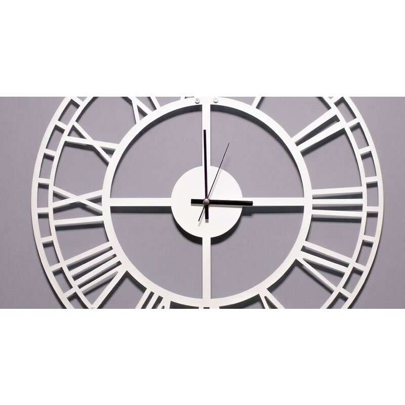 Reloj Desde la pared - Estante de almacenamiento, Libros - Pared, Salon, Dormitorio - Blanco en Metal, 50 x 0,15 x 50 cm