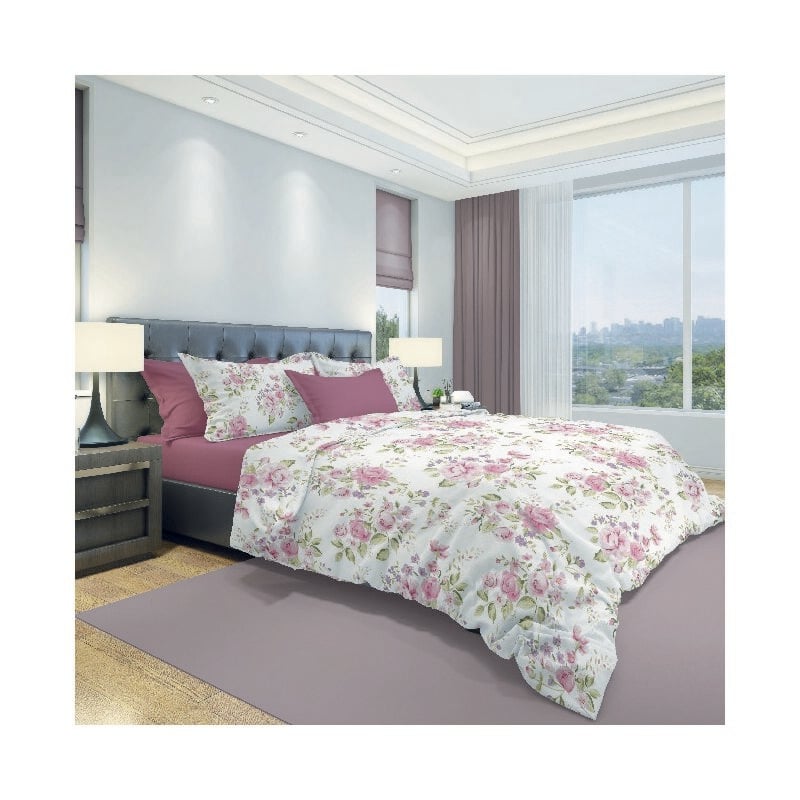 Juego de funda nordica Rose - Natura, individual - con funda nordica, funda de almohada - para cama - Multicolor en Algodon, 150 x 200 cm