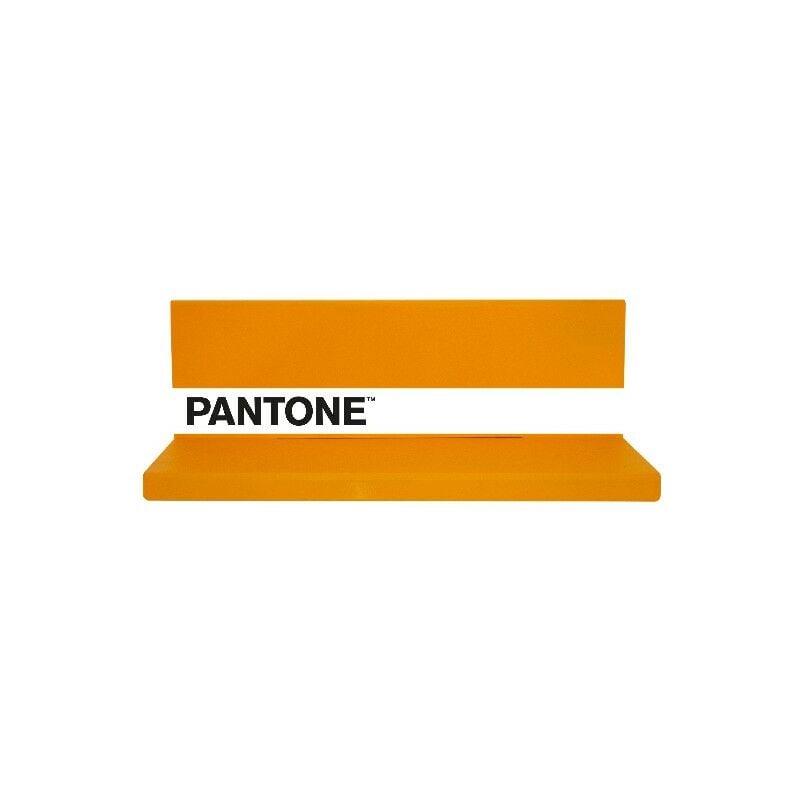 Pantone Shelfie Decoracion pared almacenamiento estanteria objetos con salon dormitorio naranja blanco negro en metal 30 15 cm by 40x14x13cm