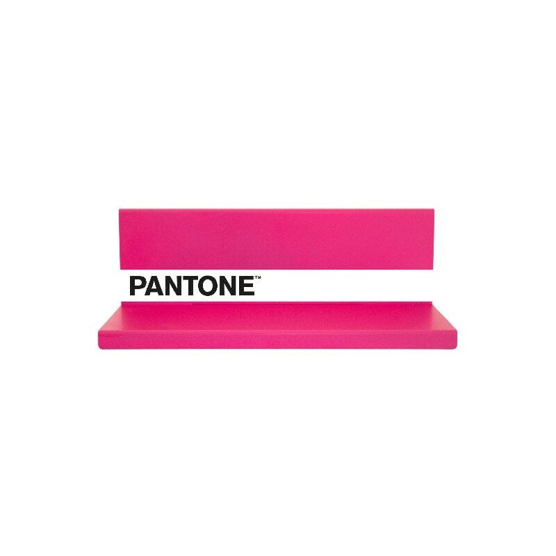 PANTONE Estante Shelfie - Decoracion de pared, Almacenamiento, PANTONE Estanteria para objetos - con PANTONE Estantes - para Salon, dormitorio - Rosa, Blanco, Negro en Metal, 30 x 15 x 15 cm, -