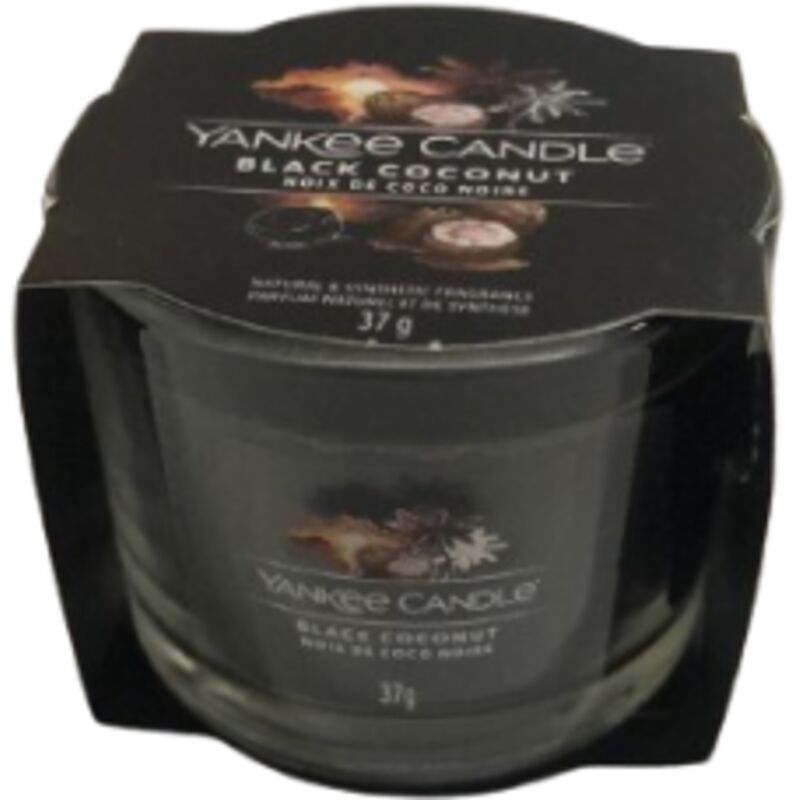 YANKEE CANDLE CANDELA VOTIVE IN VETRO SINGOLA BLACK COCONUT