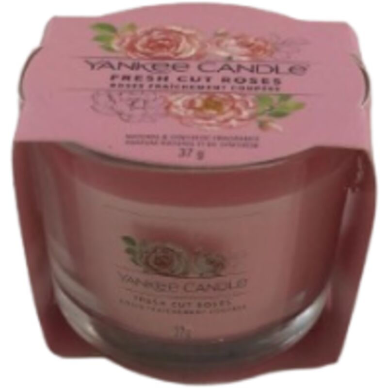 YANKEE CANDLE CANDELA VOTIVE IN VETRO SINGOLA FRESH CUT ROSES