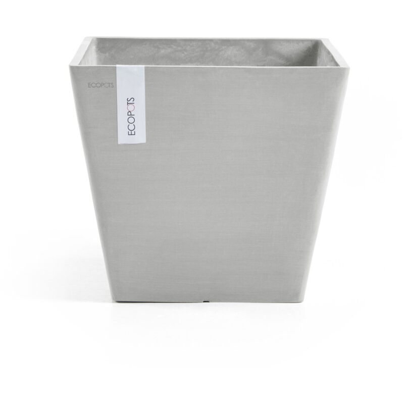 Vaso Rotterdam Quadrato 30x30x26.5cm Grigio Chiaro - ECOPOTS In Plastica Riciclata Per Esterno E Interno