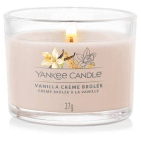CANDELA VOTIVE IN VETRO SINGOLA VANILLA CRÈME BRULEE (1/2)