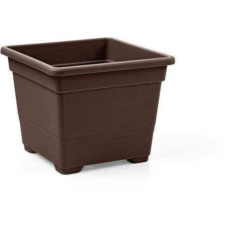 VECA VASO QUADRATO 27CM BRONZO