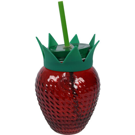 WELLGRO Set di bicchieri colorati con coperchio e cannuccia, 500 ml, con coperchi di ricambio, riutilizzabili, per cocktail, 8 pezzi