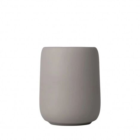 Blomus -SONO 69048 - Bicchiere portaspazzolino in ceramica, con spazio per spazzolino e dentifricio, Soft Touch, accessorio esclusivo da bagno (A / L x P): 11 x 8,5 x 8,5 cm, satellite, 69048 (1/2)