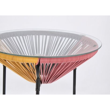 TAVOLINO CON VETRO PARKER MULTICOLOR D50CM BIZZOTTO TAVOLO